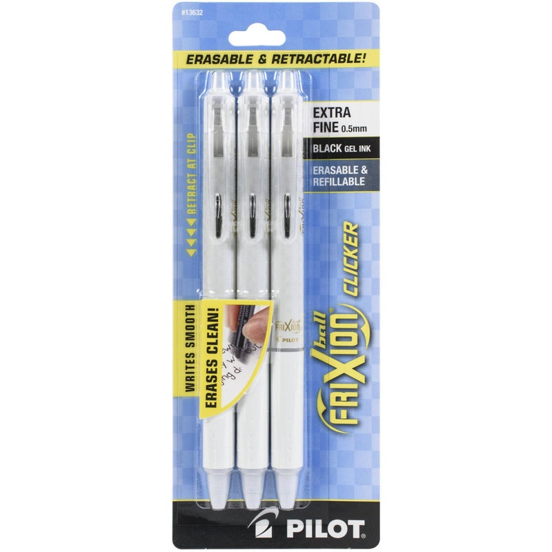 PILOT FRIXION CLICKER PENS Black 3/PK - Image 1
